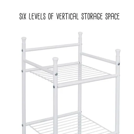 Honey Can Do White 6-Tier Bathroom Storage Shelving Unit {11}