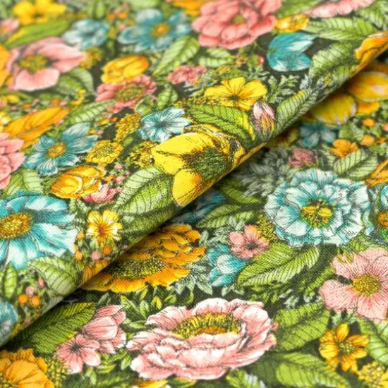 SINGER Floral Summer Cotton Fabric {3}