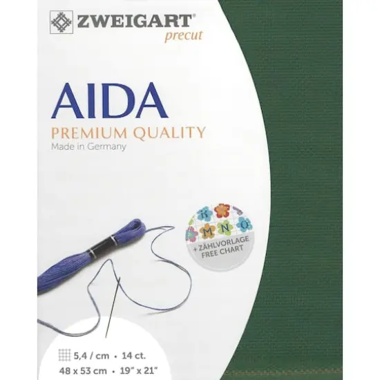 Zweigart&reg; Stern-Aida 14 Count Pre-Cut Fabric Dark Green {1}