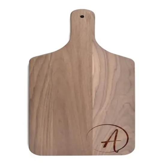 Circle Monogram Walnut Paddle Cutting Board A {1}