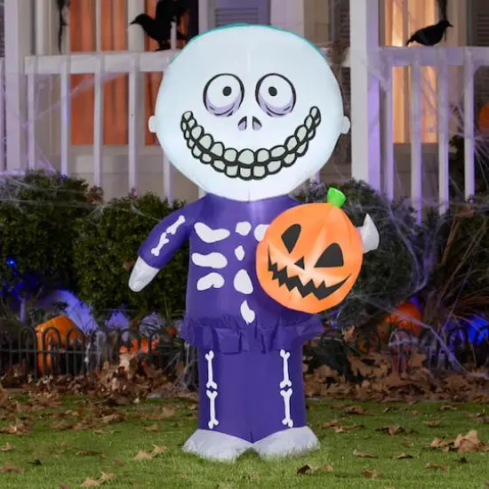 4ft. Airblown® Inflatable Halloween Barrel with Jack-o'-Lantern {3}