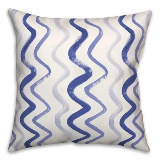 18" Squiggles Indoor/Outdoor Pillow Navy {1}