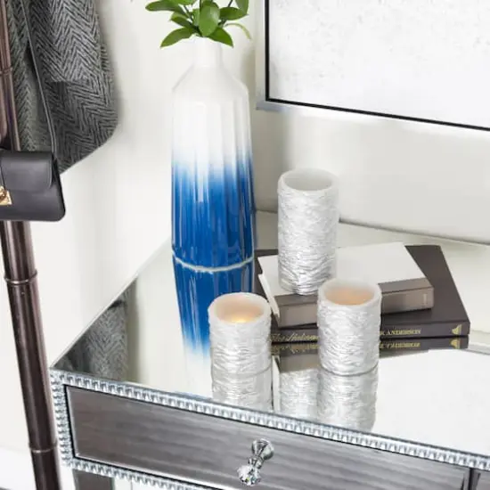 Silver Traditional Flameless Candle Set {3}