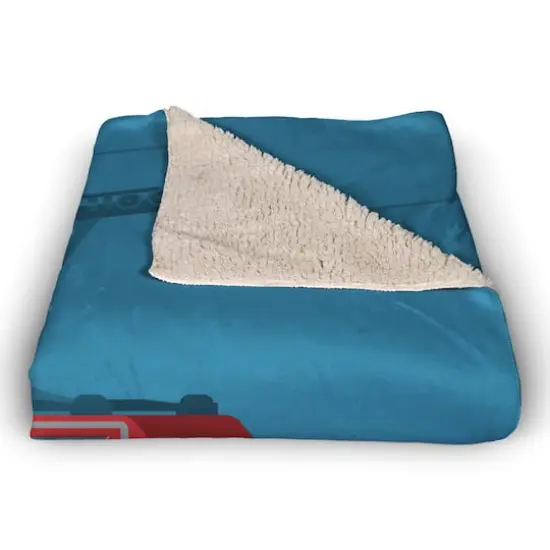 Ski Lift Lodge 50x60 Coral Fleece Blanket {3}