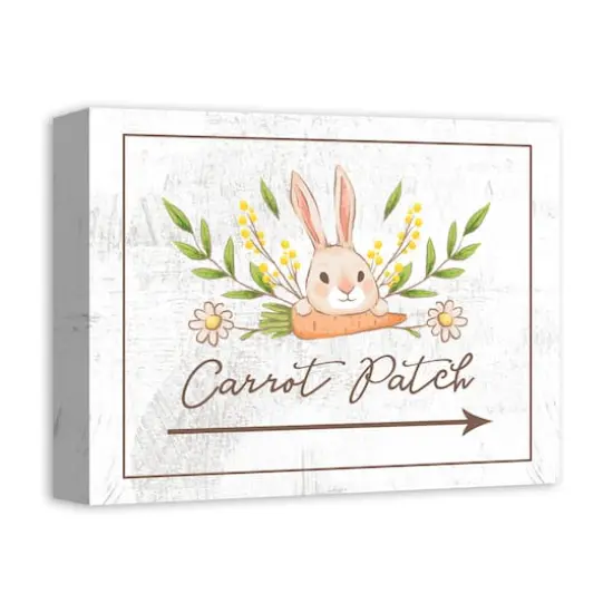 Bunny Carrot Patch 11" x 14" Canvas Wall Art {3}