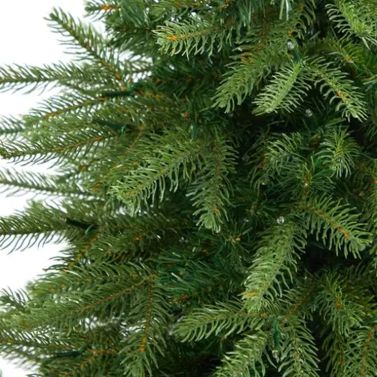 5ft. Pre-Lit Vancouver Fir Natural Look Artificial Christmas Tree in Tower Planter, Clear LED Lights {6}