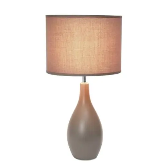 Creekwood Home Essentix 18" Ceramic Dewdrop Table Lamp Gray {6}