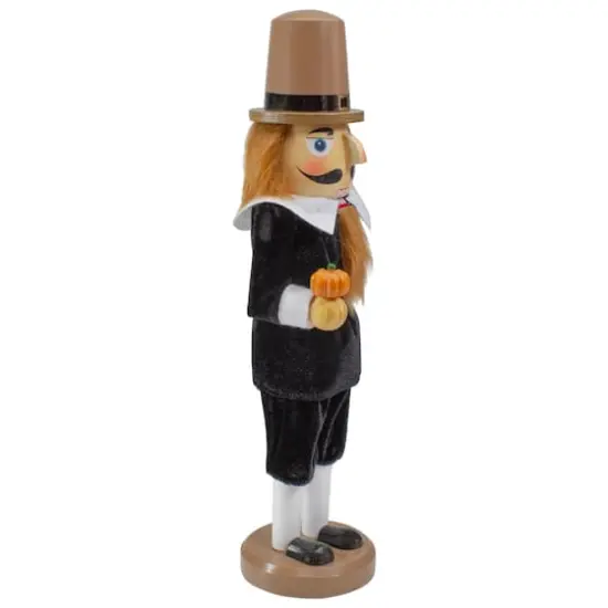 14" Wooden Pilgrim Fall Harvest Nutcracker {5}