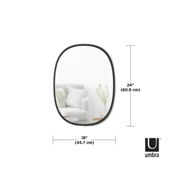 Umbra 24" Black Hub Oval Wall Mirror {6}
