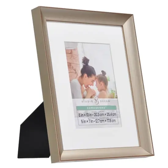 Expressions™ Narrow Champagne Frame with Mat by Studio Décor® {3}