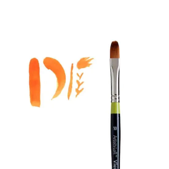 Golden Taklon Short Handle Filbert Brush by Artist's Loft&trade; Vienna {5}