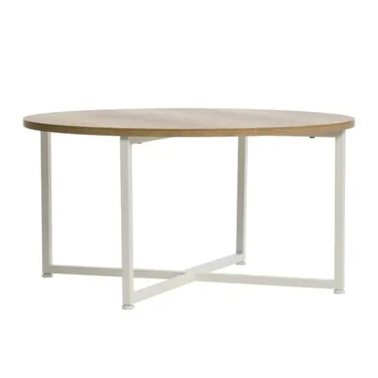 Household Essentials 31.5" Jamestown Round Coffee Table Coastal Oak {7}