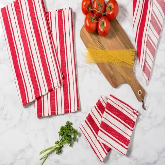 DII&reg; Tomato Stripe Gourmet Dishtowel (Set of 3) {5}