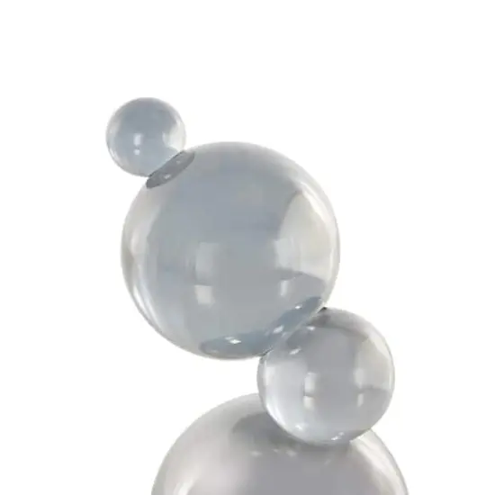 8" Stacked Orbs Decorative Glass Sculpture Clear {5}