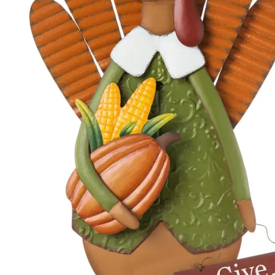 Glitzhome&reg; 36" Thanksgiving Metal Turkey Standing Or Hanging Yard Stake {7}