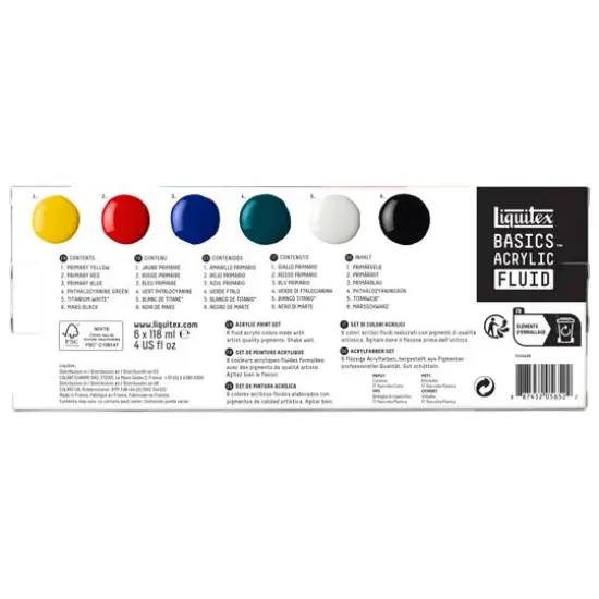 Liquitex BASICS&trade; Fluid 6 Color Acrylic Paint Set {4}