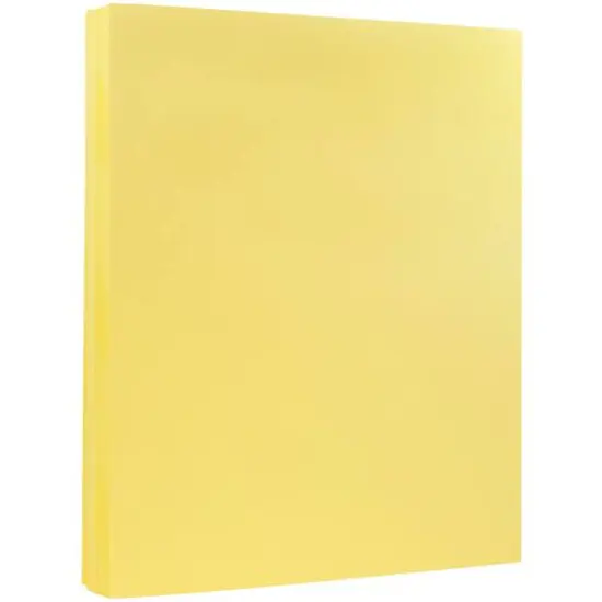 JAM Paper 8.5'' x 11'' 67lb. Vellum Bristol Cardstock, 50 Sheets Canary Yellow {1}