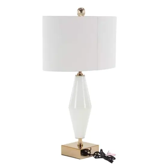 31" Gold Glass Transitional Table Lamp {3}