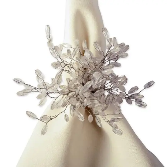 DII&reg; Silver Beaded Burst Napkin Rings, 6ct. {10}