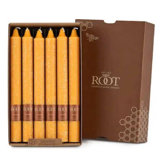 Root Candles 9" Unscented Timberline&trade; Arista&trade; Taper Candles, 12ct. Butterscotch {1}