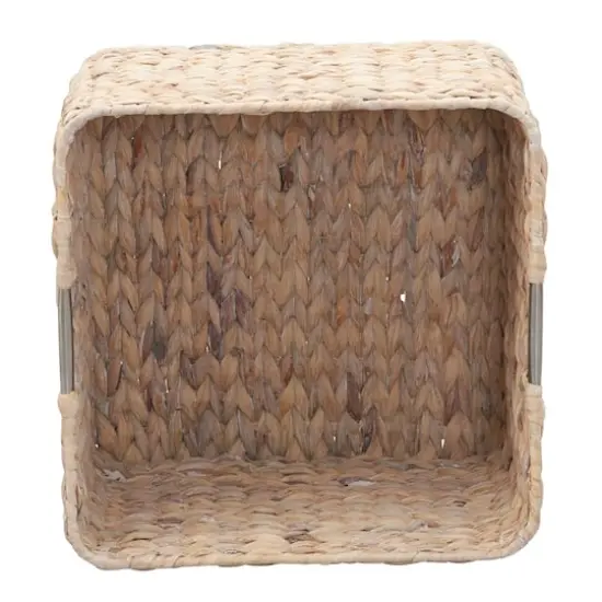 Household Essentials 11" Square Hyacinth Wicker Basket White {5}