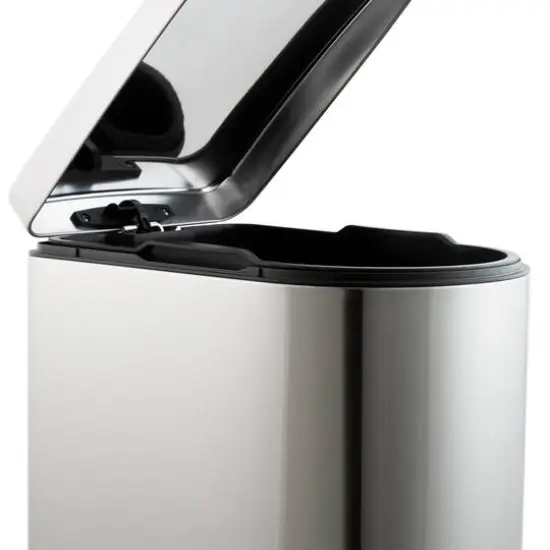 Organize It All 2 Pack Stainless Steel Trash Bins {6}