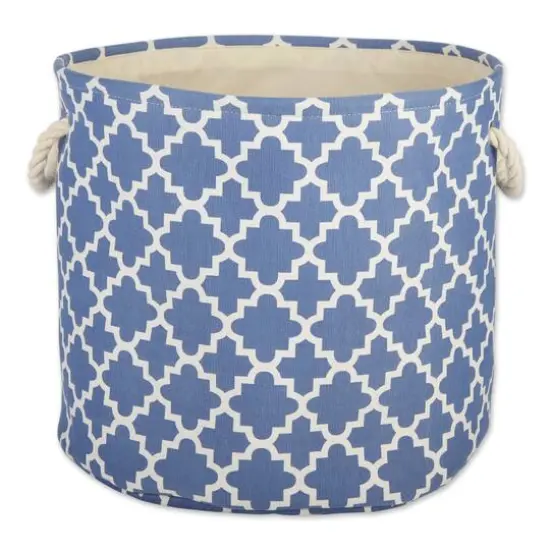 DII&reg; Large Round Polyester Lattice Bin French Blue {5}