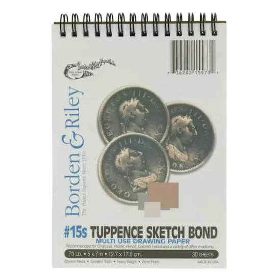 Borden & Riley&reg; No.15 Tuppence Spiral Bound Sketch Bond Pad {1}