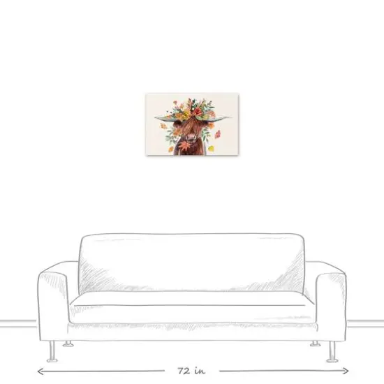 Autumn Cow Canvas Wall Art {6}