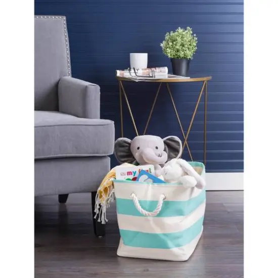 DII&reg; Small Rectangle Stripes Paper Bin Aqua {4}