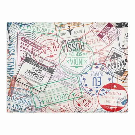 World Stamps 18" x 14" Cotton Twill Placemat {1}