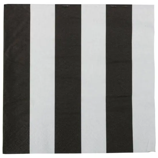 JAM Paper Black Stripe Medium Lunch Napkins, 16ct. {4}