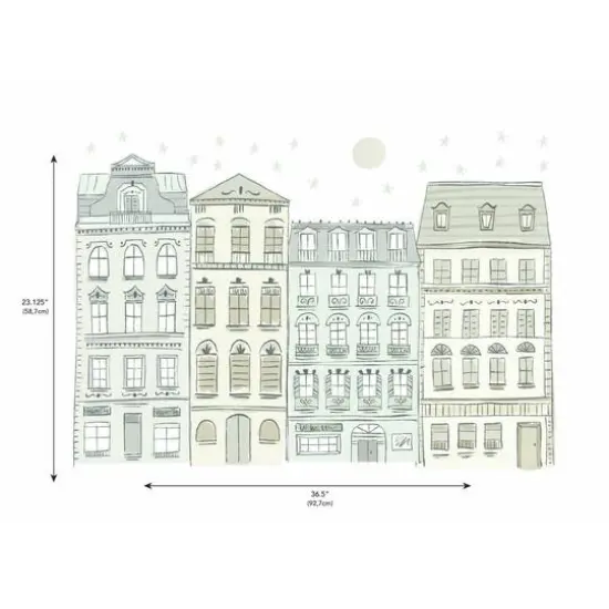 RoomMates Illustrated Townhouses Peel & Stick Giant Decals {7}