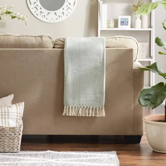 DII&reg; Handloom Chevron Throw Jadeite {6}