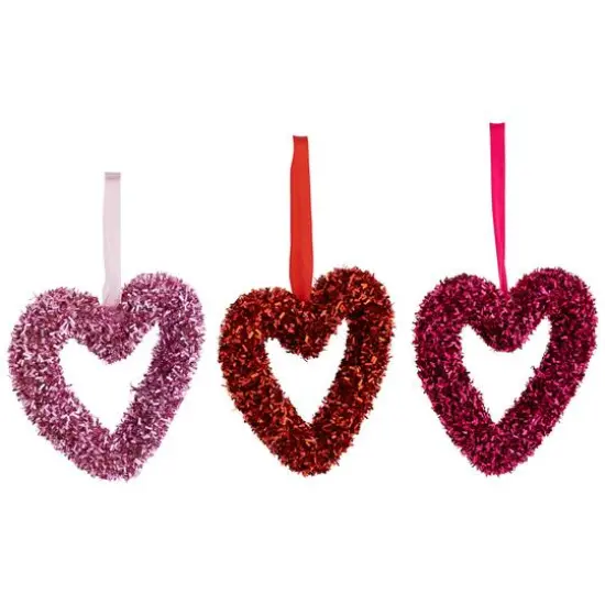 4" Shimmering Tinsel Hearts Valentine's Day Hanging Wall Décor, 18ct. {7}