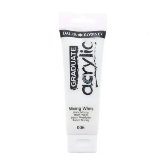 Daler-Rowney&reg; Graduate Acrylic Paint, 120mL 006 Mixing White {1}