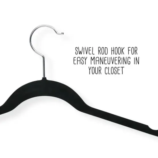 Honey Can Do Black Slim-Profile Non-Slip Velvet Hangers, 35ct. {4}