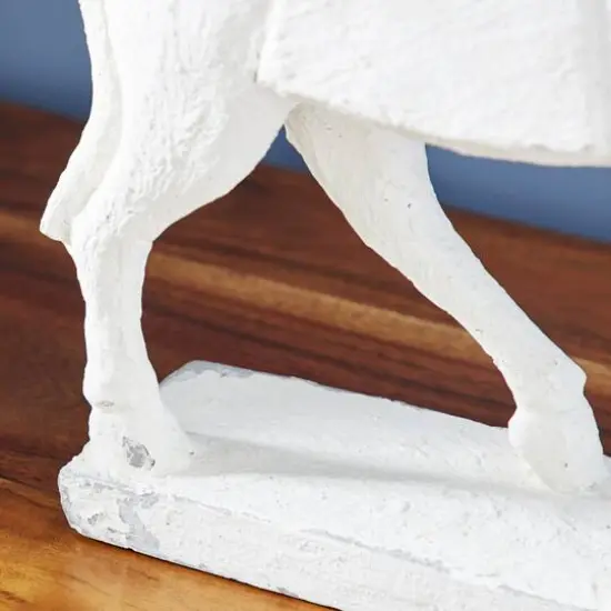 14" White Fiberglass Vintage Horse Sculpture {8}