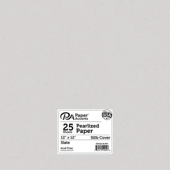 PA Paper&trade; Accents Pearlized 12" x 12" 92lb. Cardstock, 25 Sheets Slate {1}