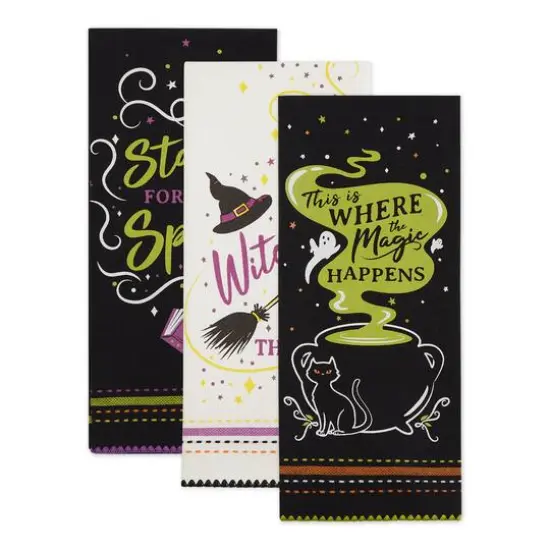 DII&reg; Witchin' In The Kitchen Printed Dishtowel Set {3}
