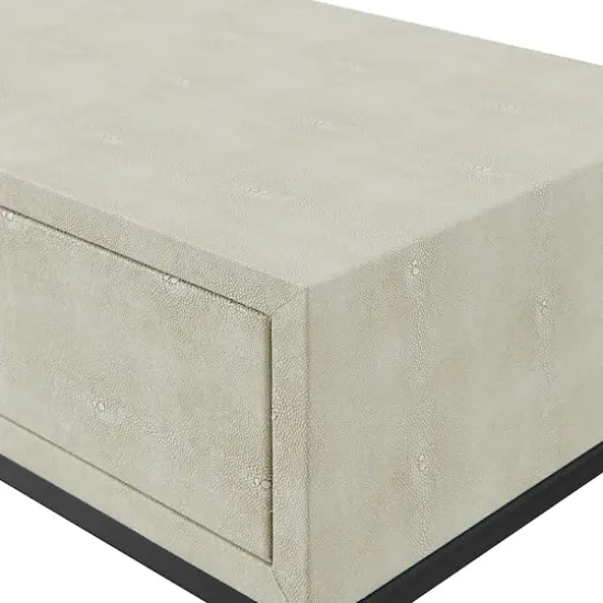 Walker Edison Off White 2-Drawer Faux Shagreen Entry Table {8}