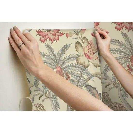 RoomMates Exotic Curiosity Peel & Stick Wallpaper Taupe and Pink {11}