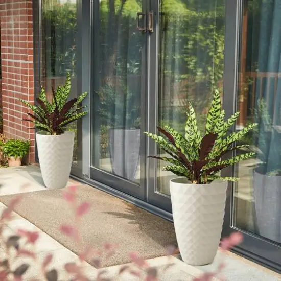 Glitzhome® 19.7" Eco-Friendly Oversized Faux Ceramic Pot Planters, 2ct. White {6}