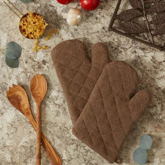 DII&reg; Terry Oven Mitts, 2ct. Brown {7}
