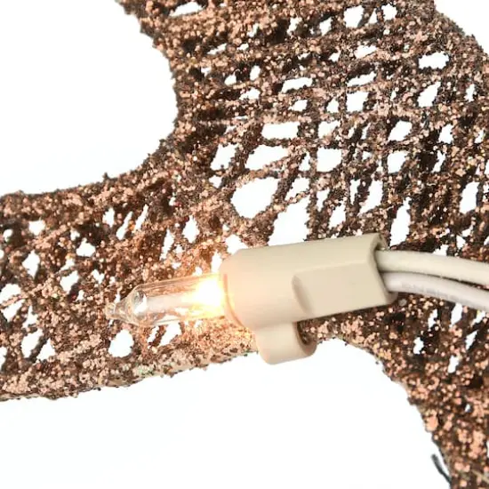 Champagne Reindeer and Sleigh with Clear Lights Decoration {4}