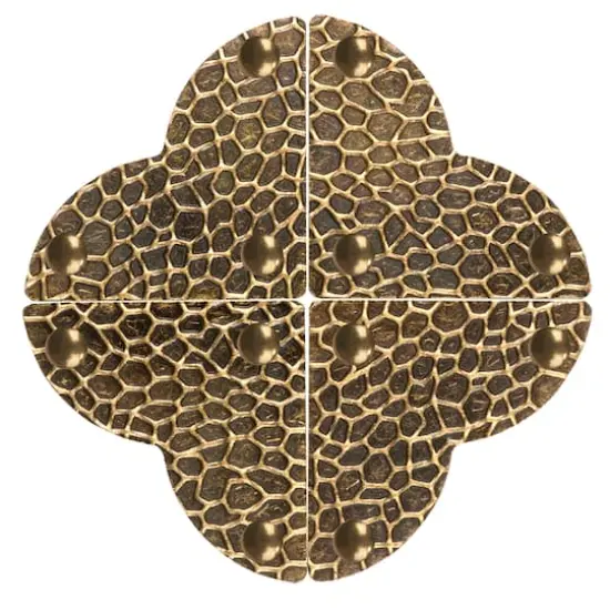 Dritz&reg; Home Antique Brass Small Textured Quatrefoil Corners, 3ct. {4}