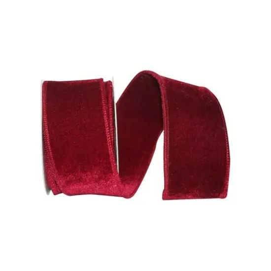 JAM Paper 2.5" x 5yd. Burgundy 2-Sided Wired Plush Velvet Ribbon {1}