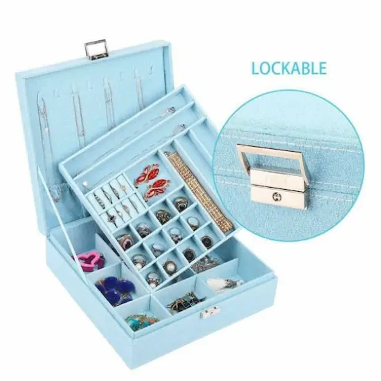 NEX&trade; 2-Layer 10.5" Lint Jewelry Box Organizer {5}
