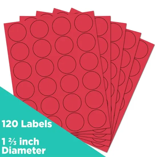 JAM Paper Circle Label Stickers Red {4}