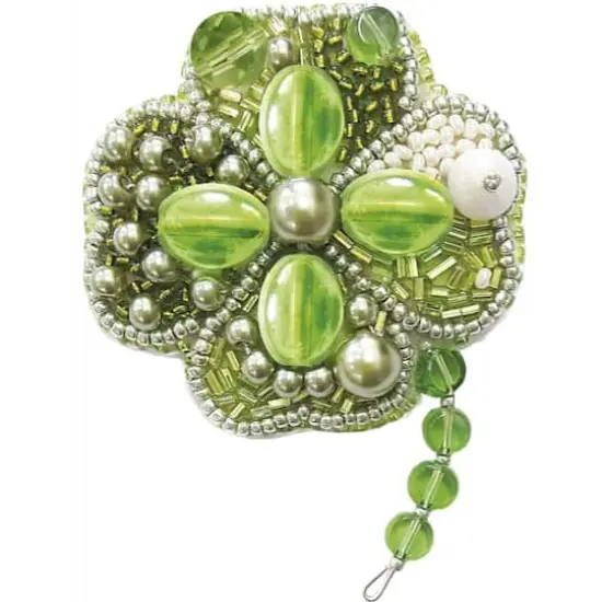 Crystal Art Beadwork Kit For Creating Brooch Symbol Of Luck {1}